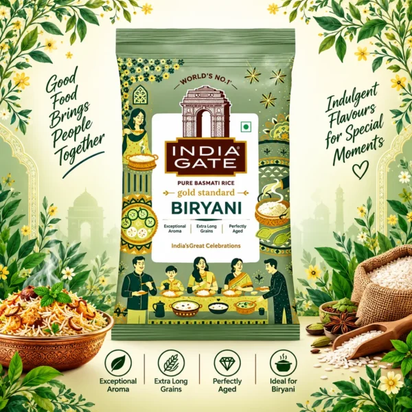 India Gate Biryani Gold Standard Biryani Rice (Extra Long Grain)